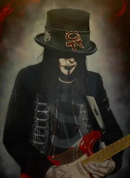 He's the Blood Stain on the Stage - Mick Mars (Motley Crue Part 4) by Stickman — -Giclee On Canvas Artist Proof Hand Embellished