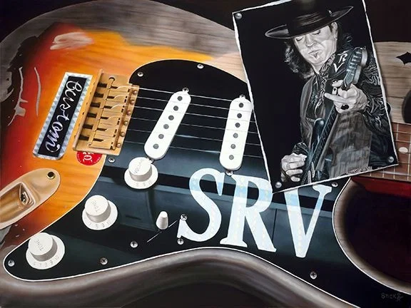 She's My Sweet Little Thang - Stevie Ray Vaughn by Stickman — Giclee On Canvas