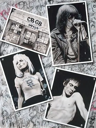 Music for Uplifting Gormandizers - CBGB by Stickman — -Giclee On Canvas Artist Proof Hand Embellished