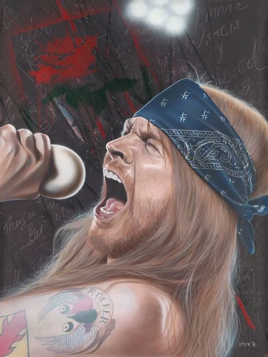 I Wanna Watch You Bleed - Axl Rose by Stickman — -Giclee On Canvas Artist Proof Hand Embellished