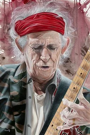 A Man of Wealth and Taste - Keith Richards by Stickman — -Giclee On Canvas Artist Proof Hand Embellished