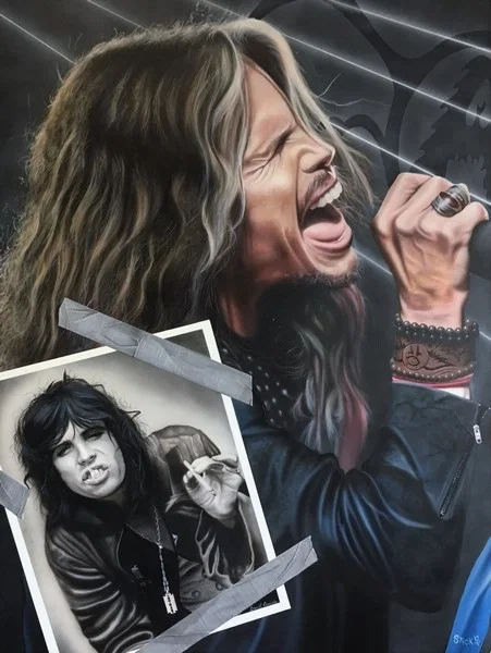 It Went By like Dusk Till Dawn - Steven Tyler by Stickman — Giclee On Canvas Artist Proof Hand Embellished