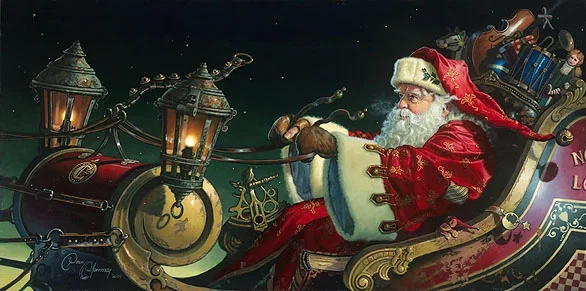 Father Christmas The Sleigh Ride by Dean Morrissey — Canvas