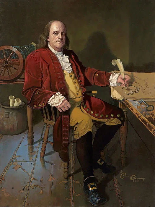 Ben Franklin Patriot and Renaissance Man by Dean Morrissey — Master Works Edition On Canvas