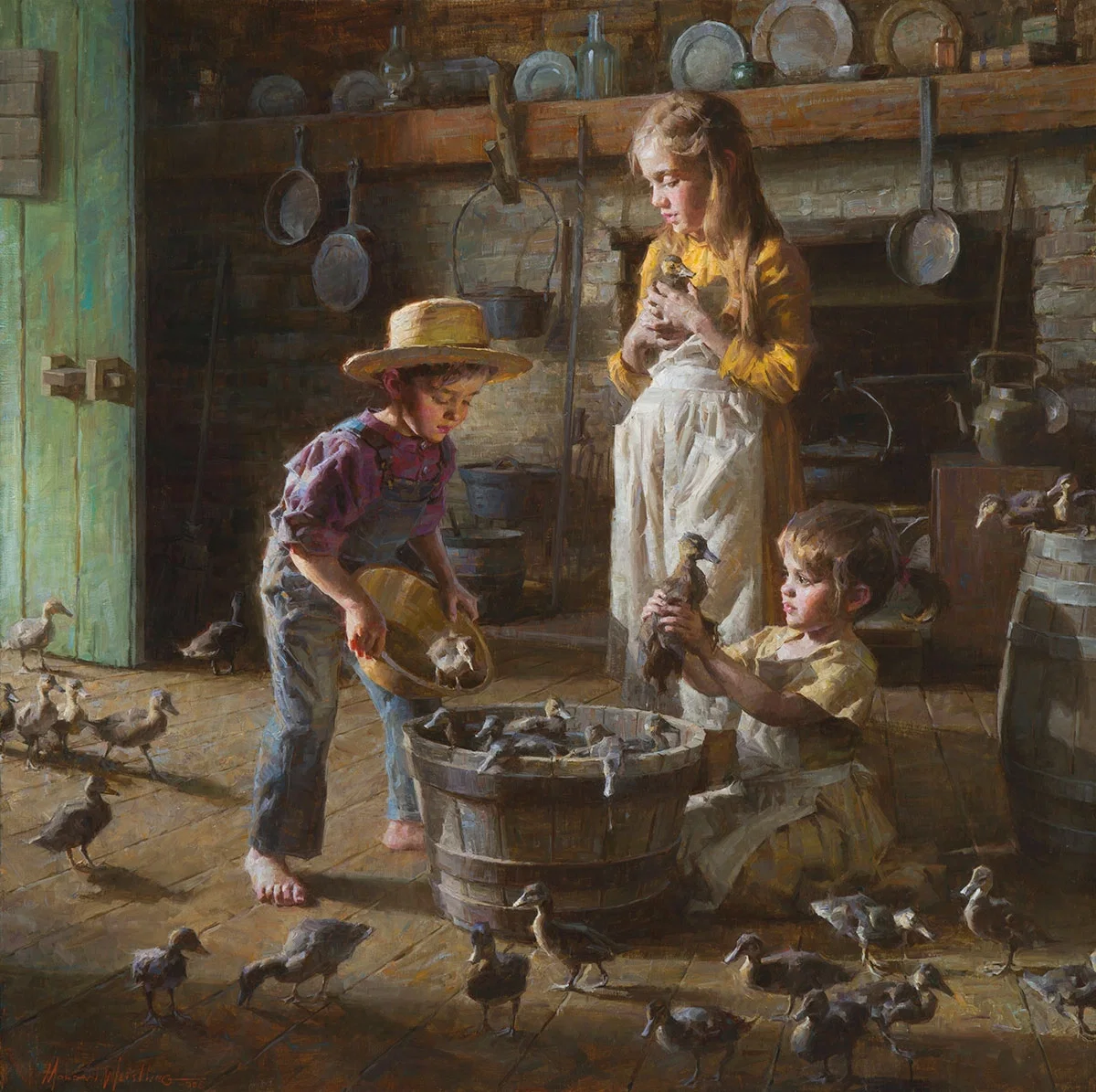 The-Ducklings by Morgan Weistling — Giclee On Canvas Artist Proof