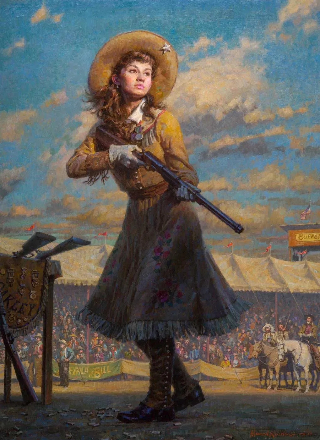 Little Sure Shot, Annie Oakley by Morgan Weistling — Giclee On Canvas Artist Proof