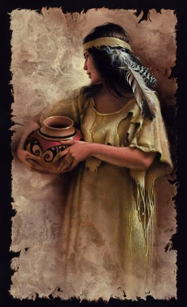 Maiden With Clay Pot by Lee Bogle — Giclee On Canvas