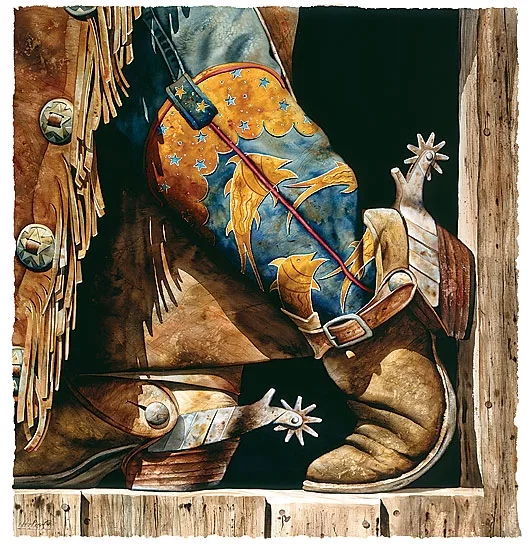 Cowboy Fishin Boots Limited Edition by Nelson Boren — Print