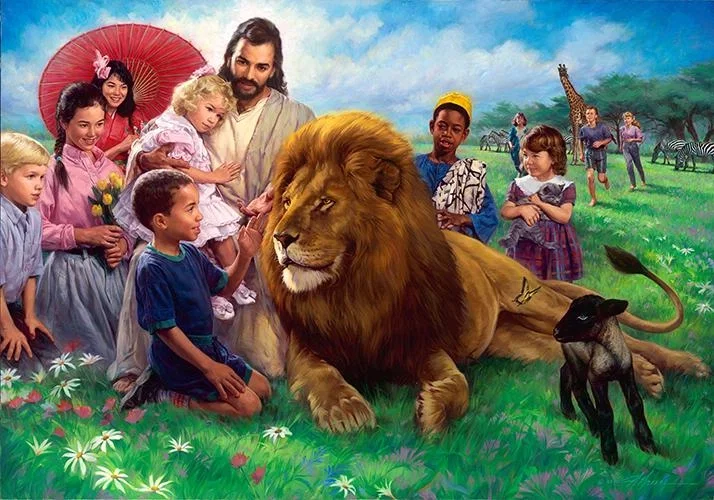 The Lion And The Lamb Print by Nathan Greene