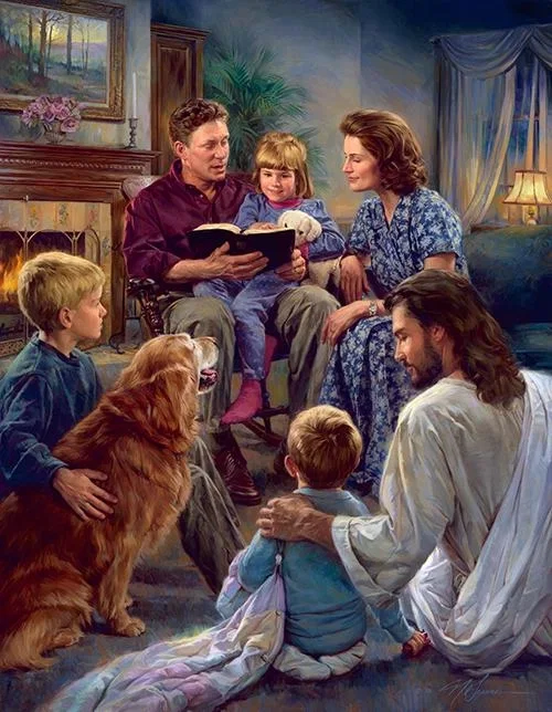 Family Worship by Nathan Greene — Giclee On Canvas