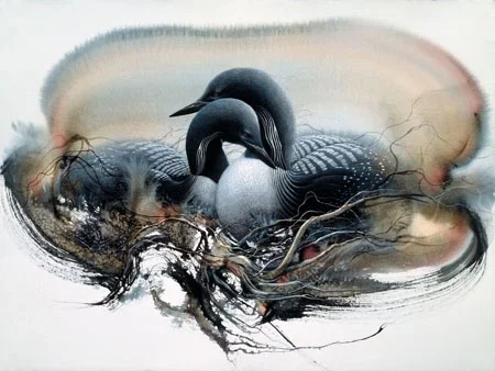 Nesting Loons II by Lee Bogle — Giclee On Canvas