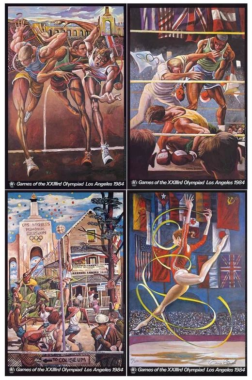 1984 Limited Edition Olympic Series Numbered Set Hand Signed in Pencil by Ernie Barnes