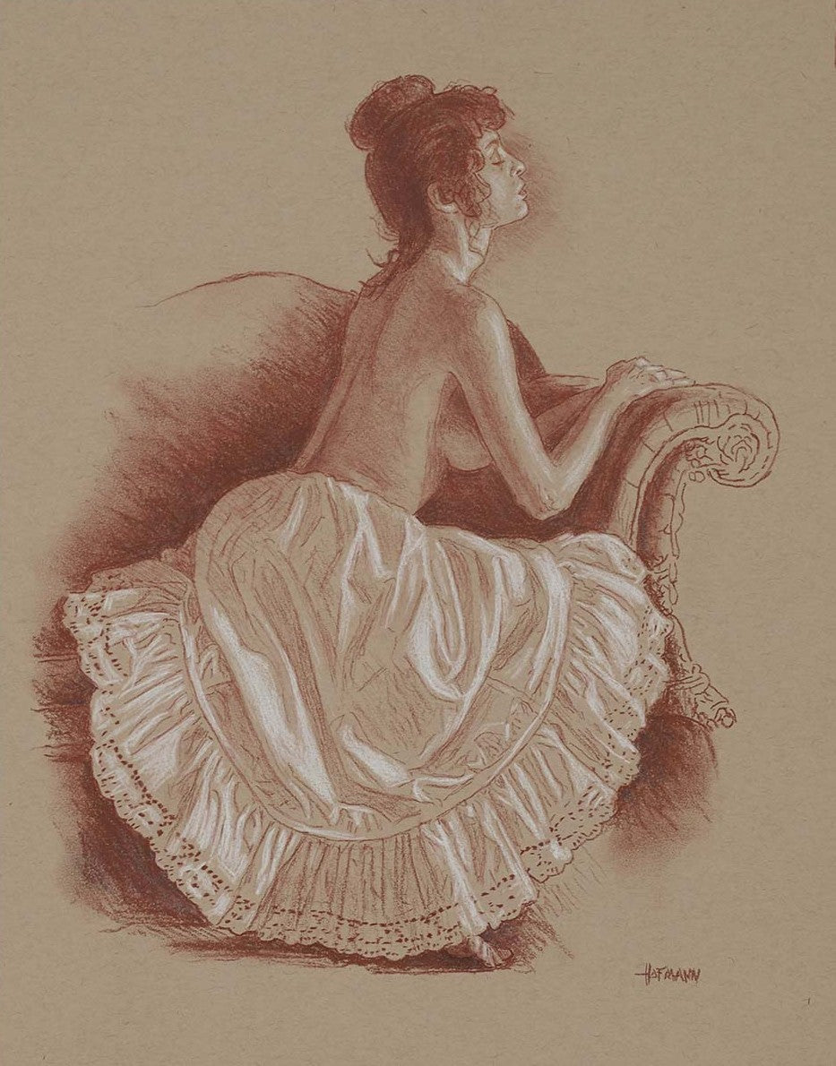 Untitled (Figure Study), 2017 by Douglas Hofmann — conté on paper