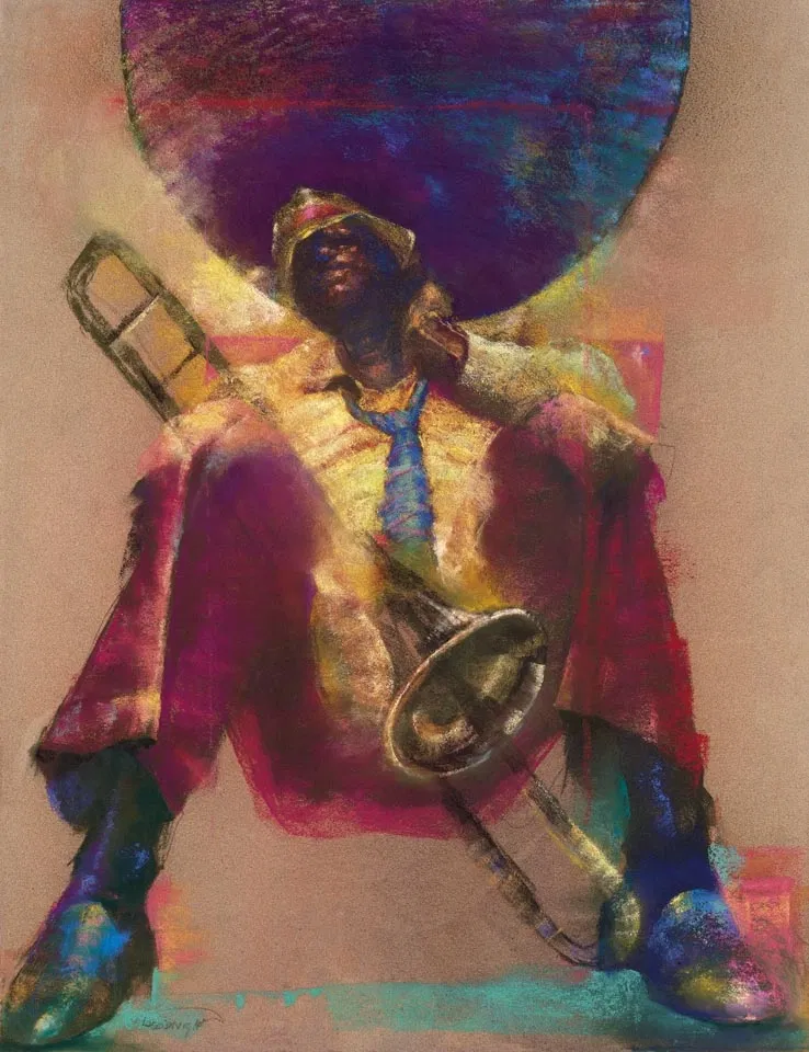 Trombone Giclee by Paul Goodnight