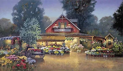 Paul Landry - Evening At The Flower Market