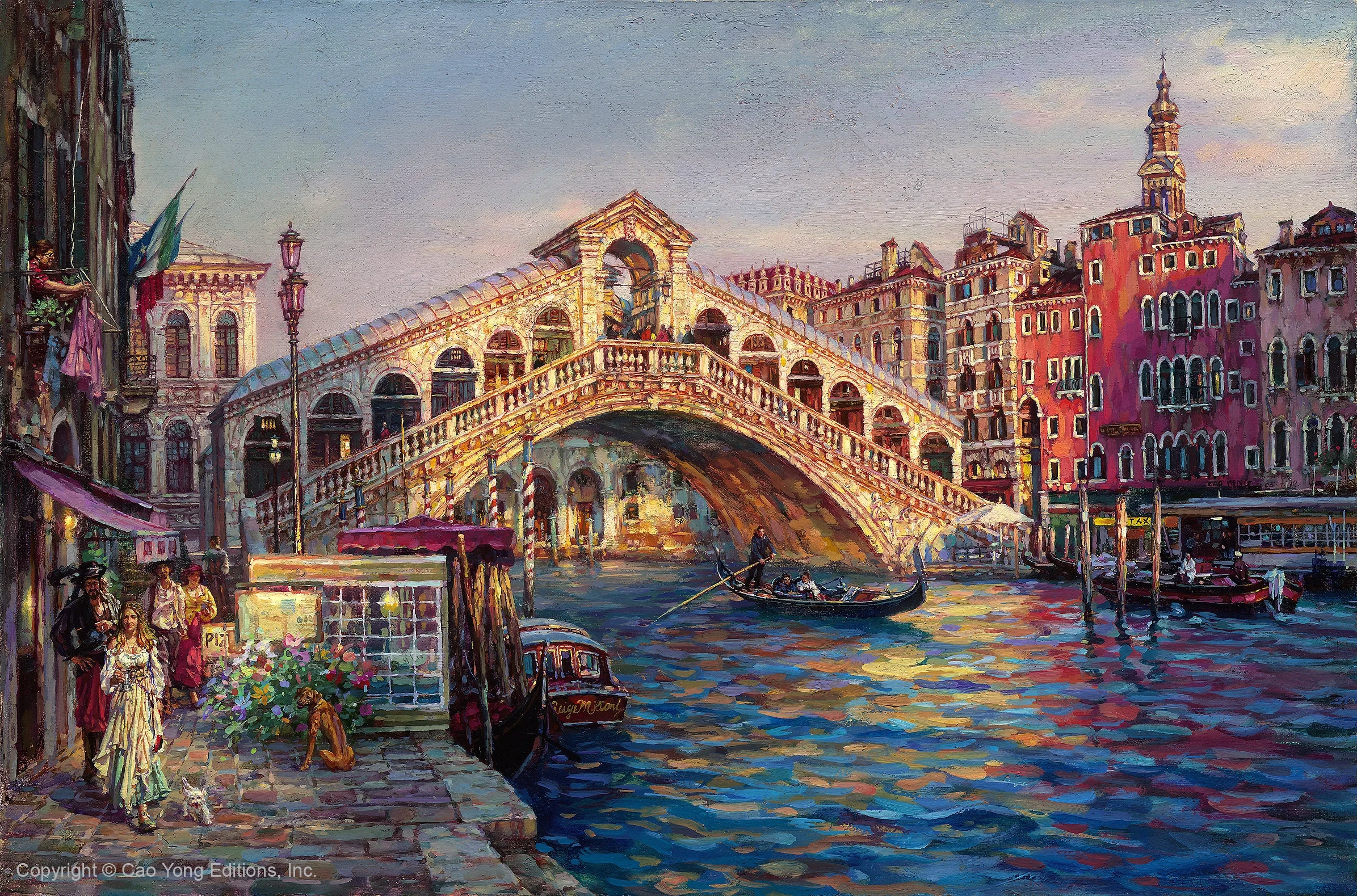 Ponte Di Rialto, Venice Artist Proof by Cao Yong — Giclee On Canvas Artist Proof The Venice Series