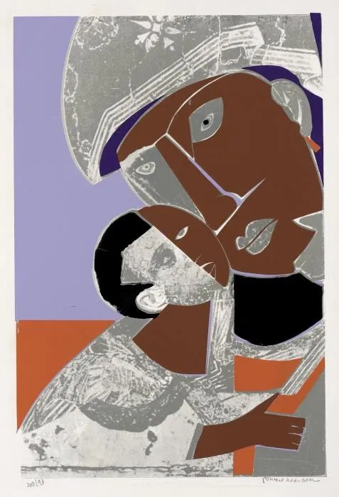 Mother and Child 1972 Screenprint on paper by Romare Bearden