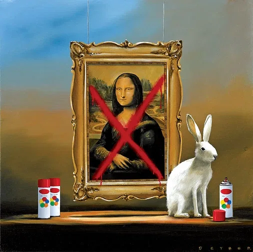 Bad Hare Day V (Mona Lisa) by Robert Deyber