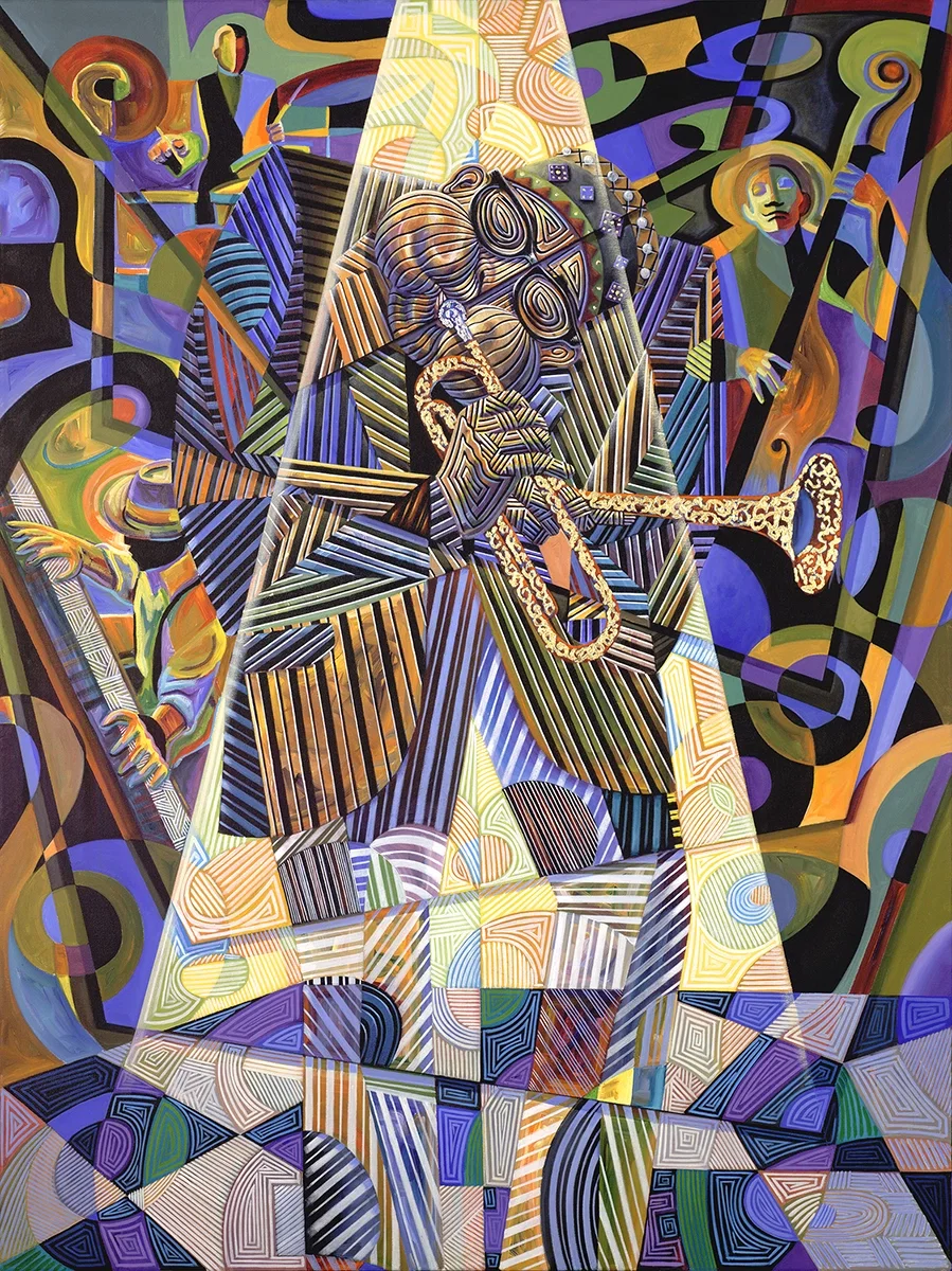 DIZZIES HORN II by Rene Dickerson — Giclee On Canvas