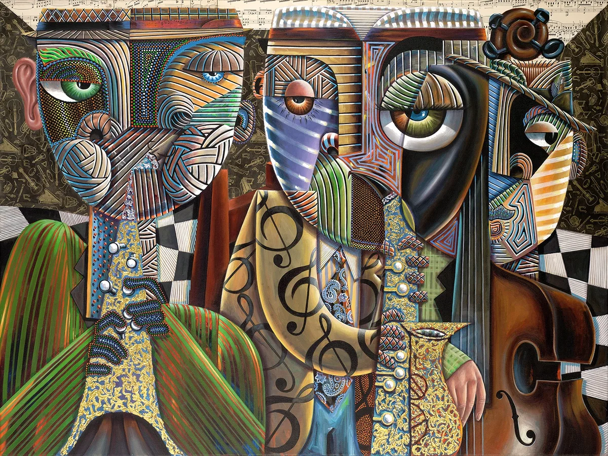 Song Book by Rene Dickerson — Hand-Embellished Giclee on Canvas