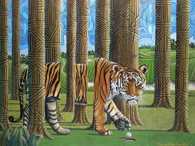 Gaze of a Tiger tribute to Tiger Woods by Rene Dickerson