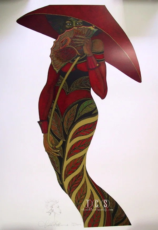 The Red Umbrella -Litho Special Artisit Edition Remarque by Charles Bibbs