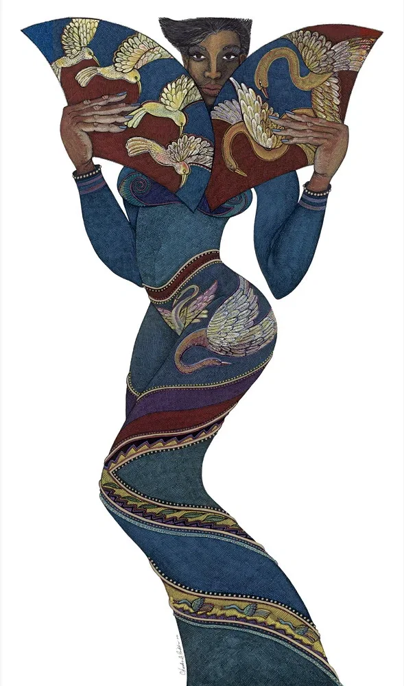 Blue Diva - Remarque by Charles Bibbs — Lithograph