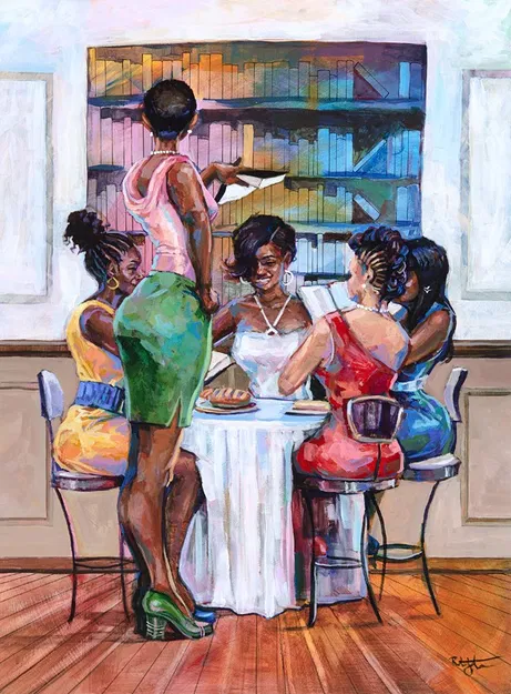 Robert Jackson - Book Club III Acrylic On Rag Paper