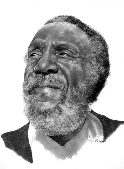 Dick Gregory Graphite Pencil on Paper by Robert Jackson