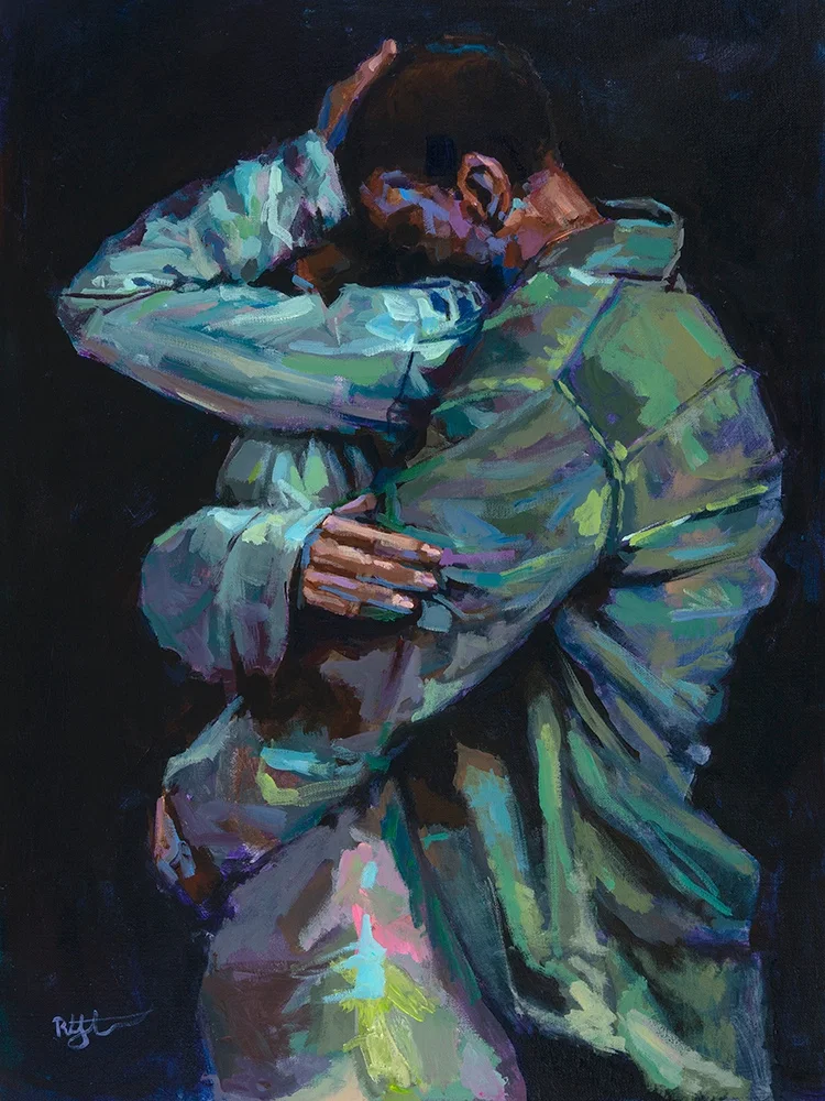 The Embrace by Robert Jackson — Original Acylic on Board