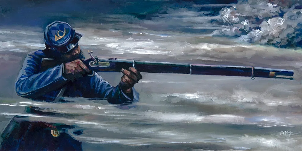 Line of Fire by Robert Jackson — Original Acylic on Board