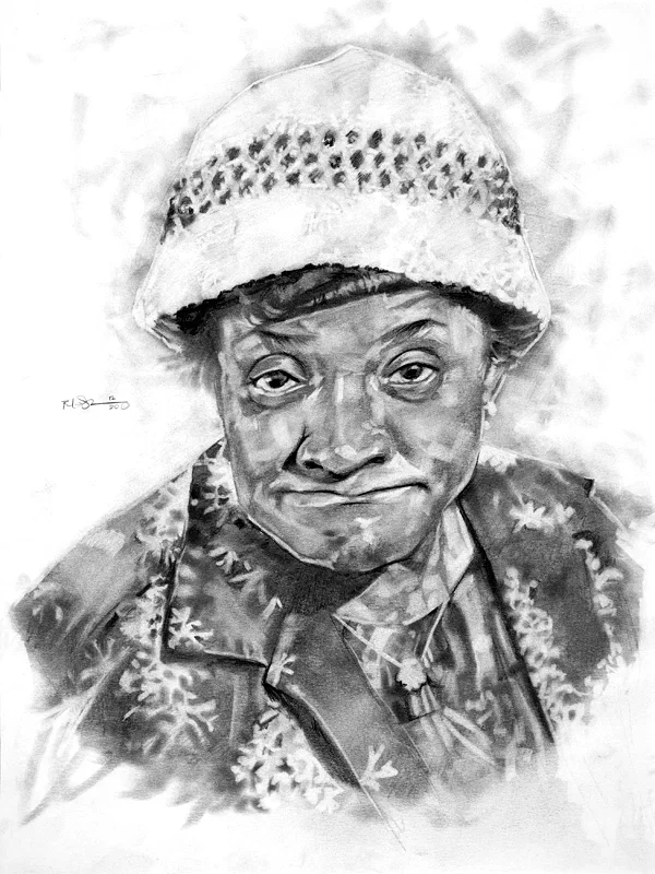 Momma Mabel Graphite Pencil on Paper by Robert Jackson — Giclee On Canvas