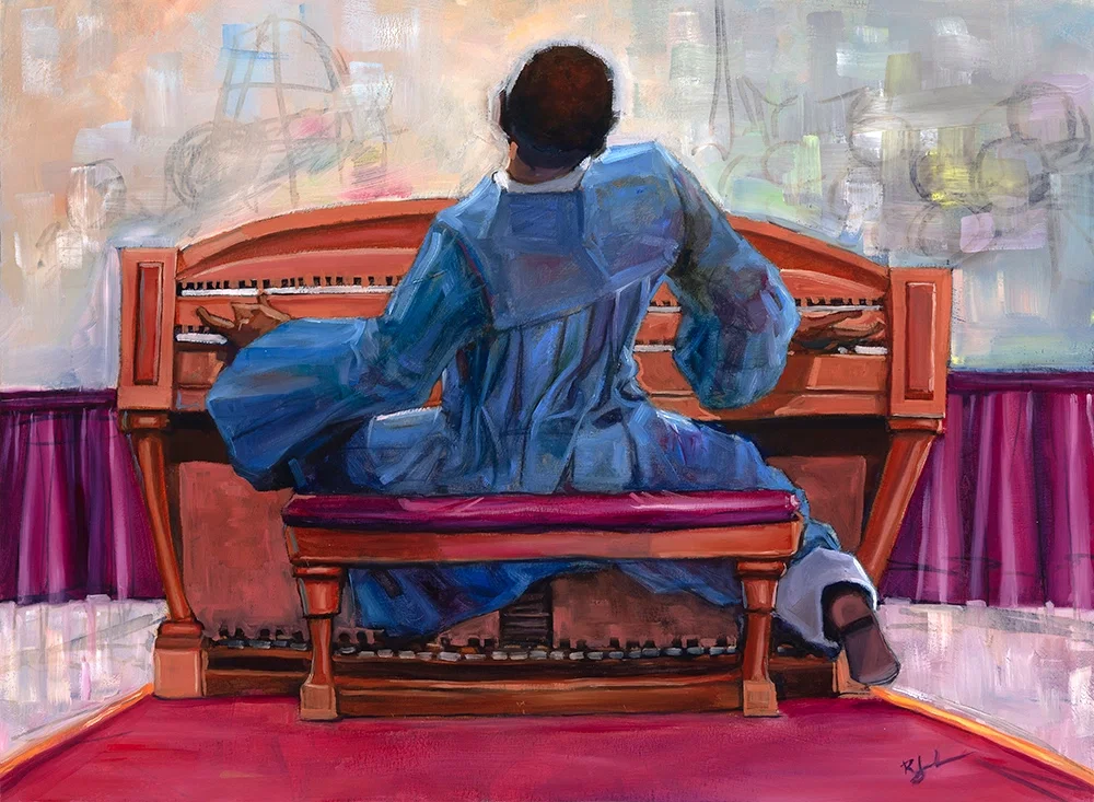 The Organist by Robert Jackson — Giclee On Canvas