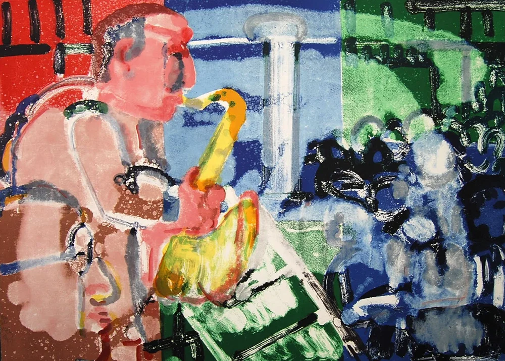 Stomp Time Artist Signed -Bopping at Birdland by Romare Bearden — Lithograph