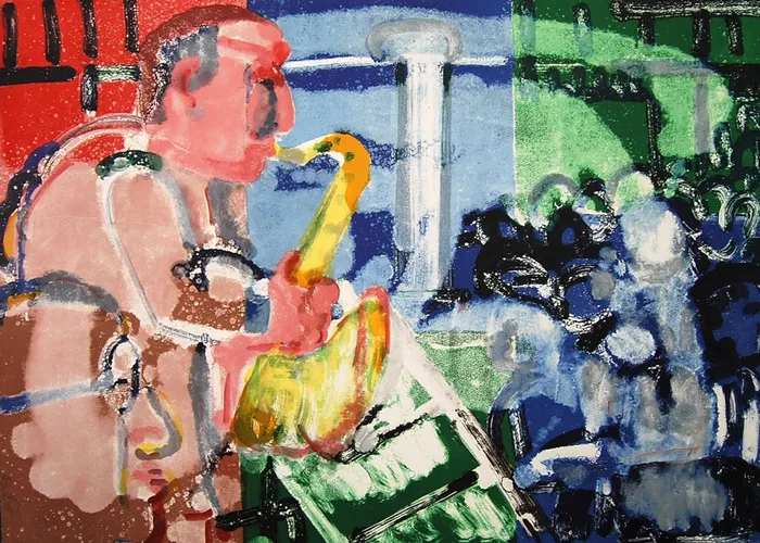 Romare Bearden - Stomp Time Artist Signed -Bopping at Birdland