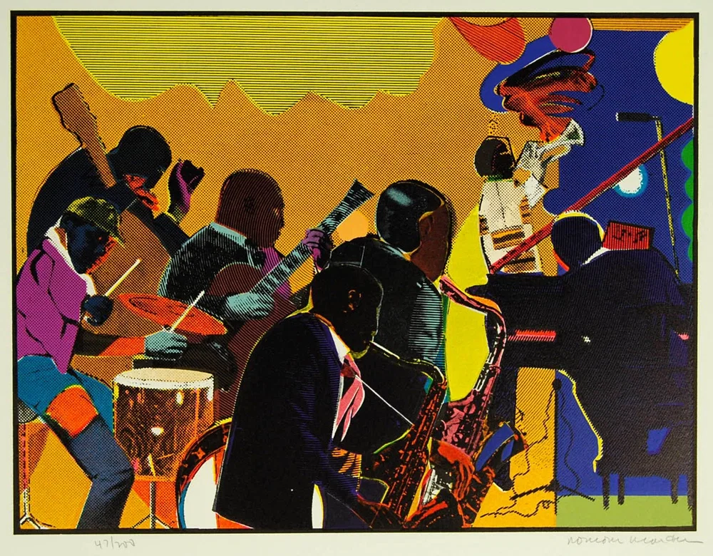 Out Chorus 1978 Signed Print Color Etching by Romare Bearden