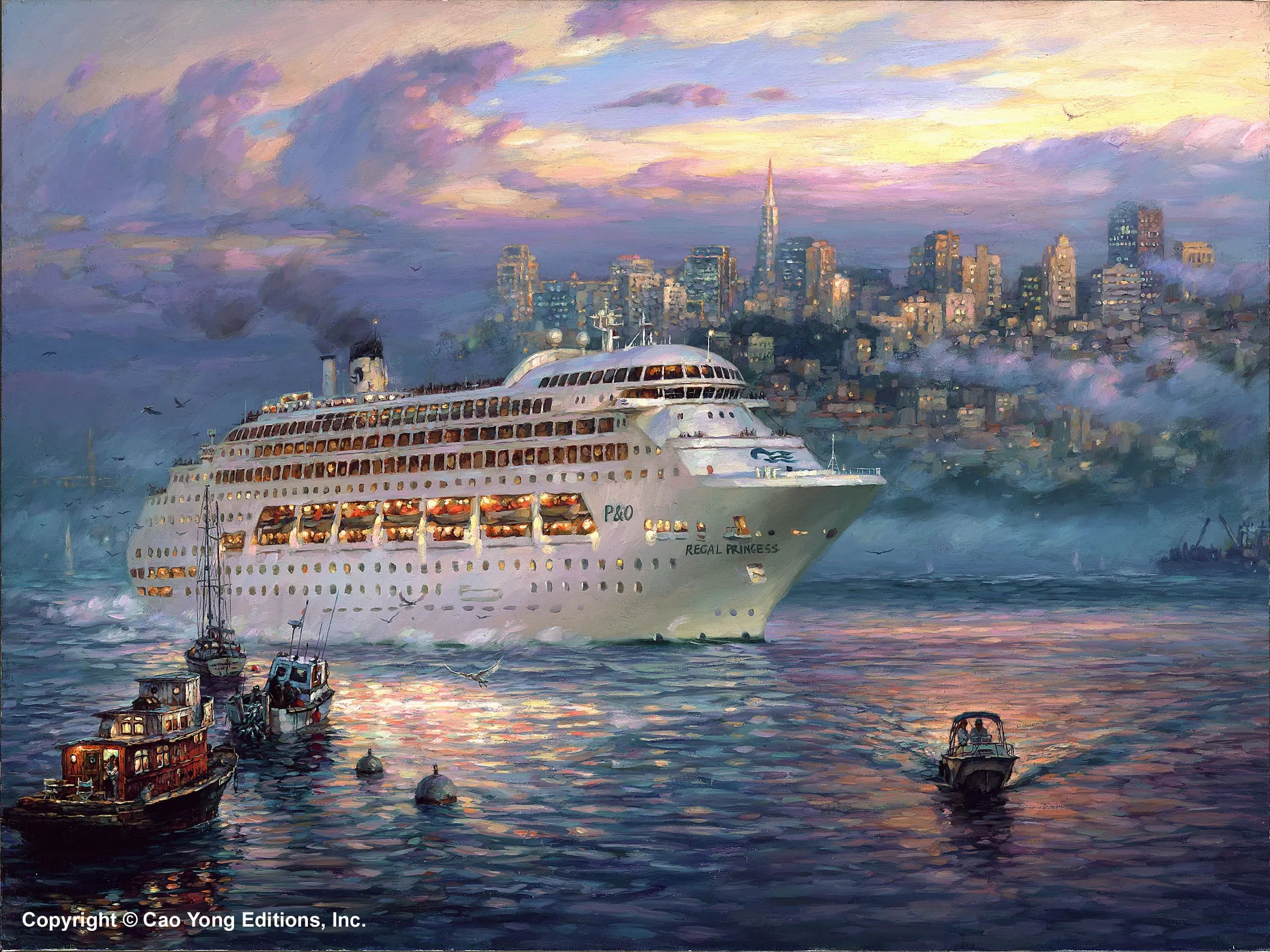 The Rising Fog by Cao Yong — Giclee On Canvas The Golden Coast Series