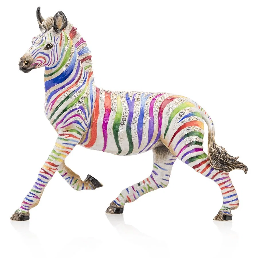 Ansel Zebra Figurine by Jay Strongwater