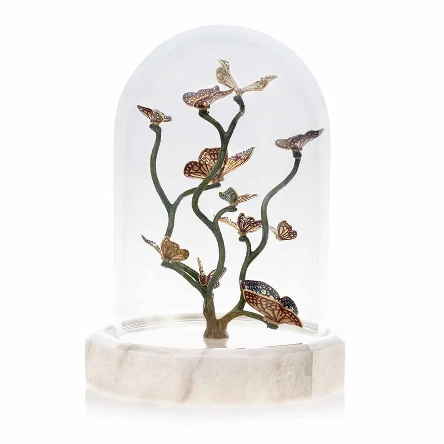 Aldora Butterfly Branch Cloche by Jay Strongwater