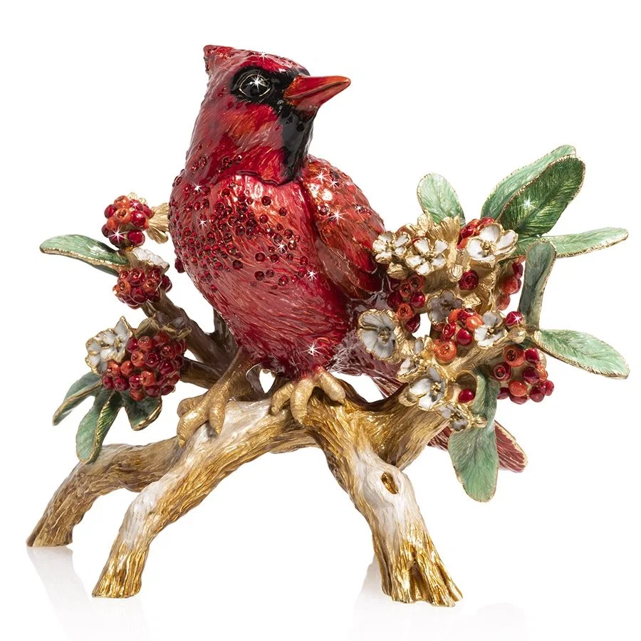 Red Cardinal on Branch Figurine by Jay Strongwater