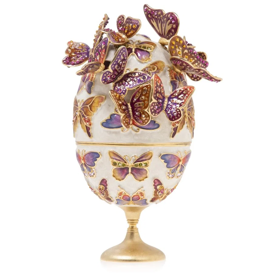 Sunset Butterfly Egg Objet by Jay Strongwater
