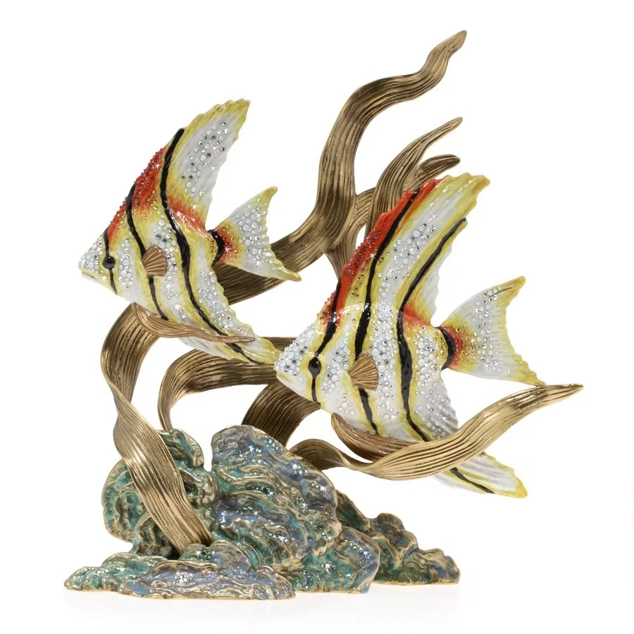 Simone And Jacques - Swimming Angel Fish by Jay Strongwater