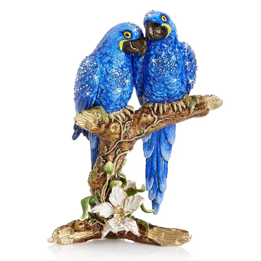 Julie And Blaze Macaws On Branch Figurine by Jay Strongwater