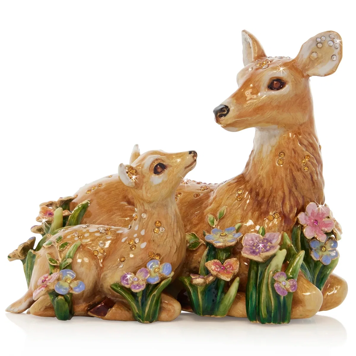 Lucy And Leo Deer and Fawn Figurine by Jay Strongwater