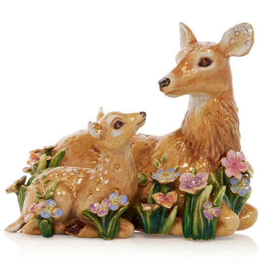 Lucy And Leo Deer and Fawn Figurine by Jay Strongwater
