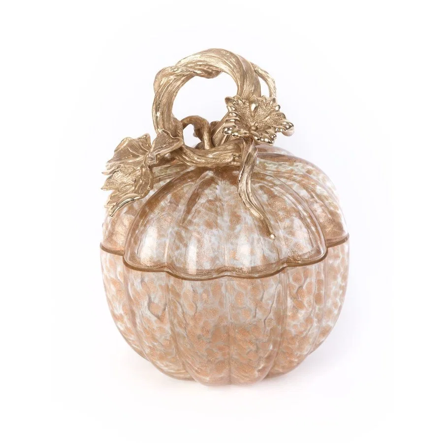 Hadley Leaf And Vine Gilded  Glass Jar by Jay Strongwater