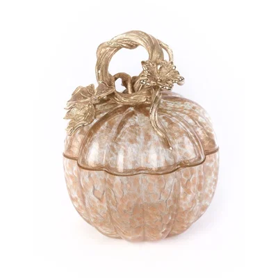 Hadley Leaf & Vine Gilded  Glass Jar by Jay Strongwater