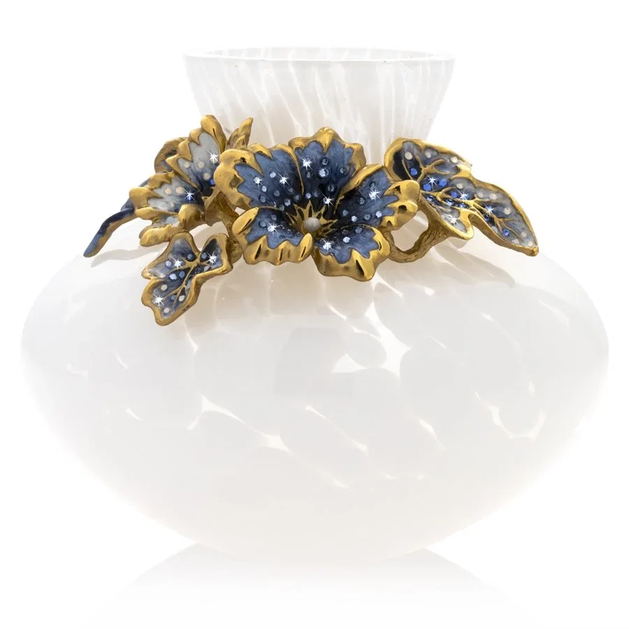 Holland Leaf and Flower Vase by Jay Strongwater