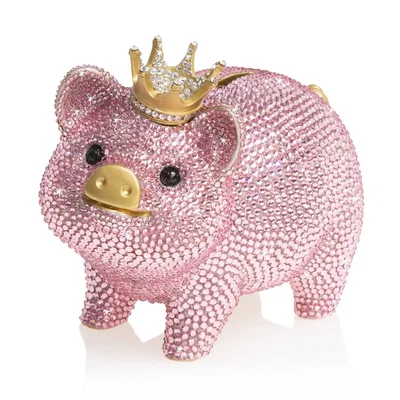 Gatsby - Pave Piggy Bank by Jay Strongwater
