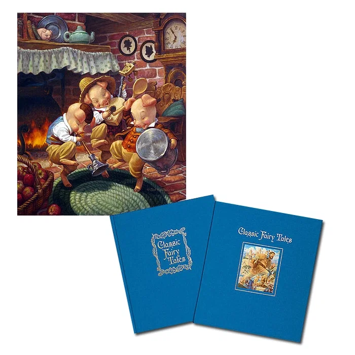 Classic Fairy Tales W/three Little Pigs Coll. Book And Print by Scott Gustafson